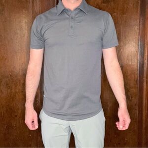 BYLT Basics Men’s Drop-Cut Lux Polo Shirt Size Small Gray Slim Fit